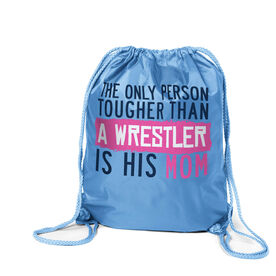 Wrestling Drawstring Backpack Tougher Than A Wrestler Mom