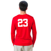 Basketball Long Sleeve Performance Tee - Basketball Player Sketch