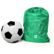 Soccer Drawstring Backpack - Soccer Guy Player Sketch