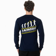 Guys Lacrosse Tshirt Long Sleeve - Evolution of Lacrosse (Back Design)
