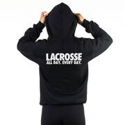 Girls Lacrosse Hooded Sweatshirt - All Day Every Day (Back Design)