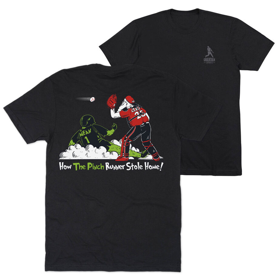 Baseball Short Sleeve T-Shirt - How The Pinch Stole Home (Back Design)