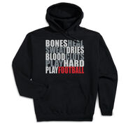 Football Hooded Sweatshirt - Bones Saying [Black/Adult Small] - SS