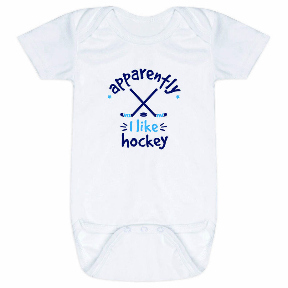 Hockey Baby One-Piece - Apparently, I Like Hockey