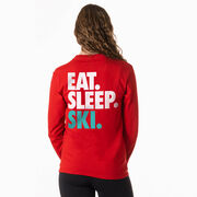 Skiing & Snowboarding Tshirt Long Sleeve - Eat. Sleep. Ski (Back Design)