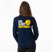 Softball Tshirt Long Sleeve - Eat. Sleep. Softball (Back Design)