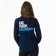 Lacrosse Tshirt Long Sleeve - Eat. Sleep. Lacrosse (Back Design)