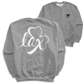 Girls Lacrosse Crewneck Sweatshirt - Lax Shamrock (Back Design)