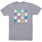 Soccer Short Sleeve T-Shirt - Soccer Makes Me Happy