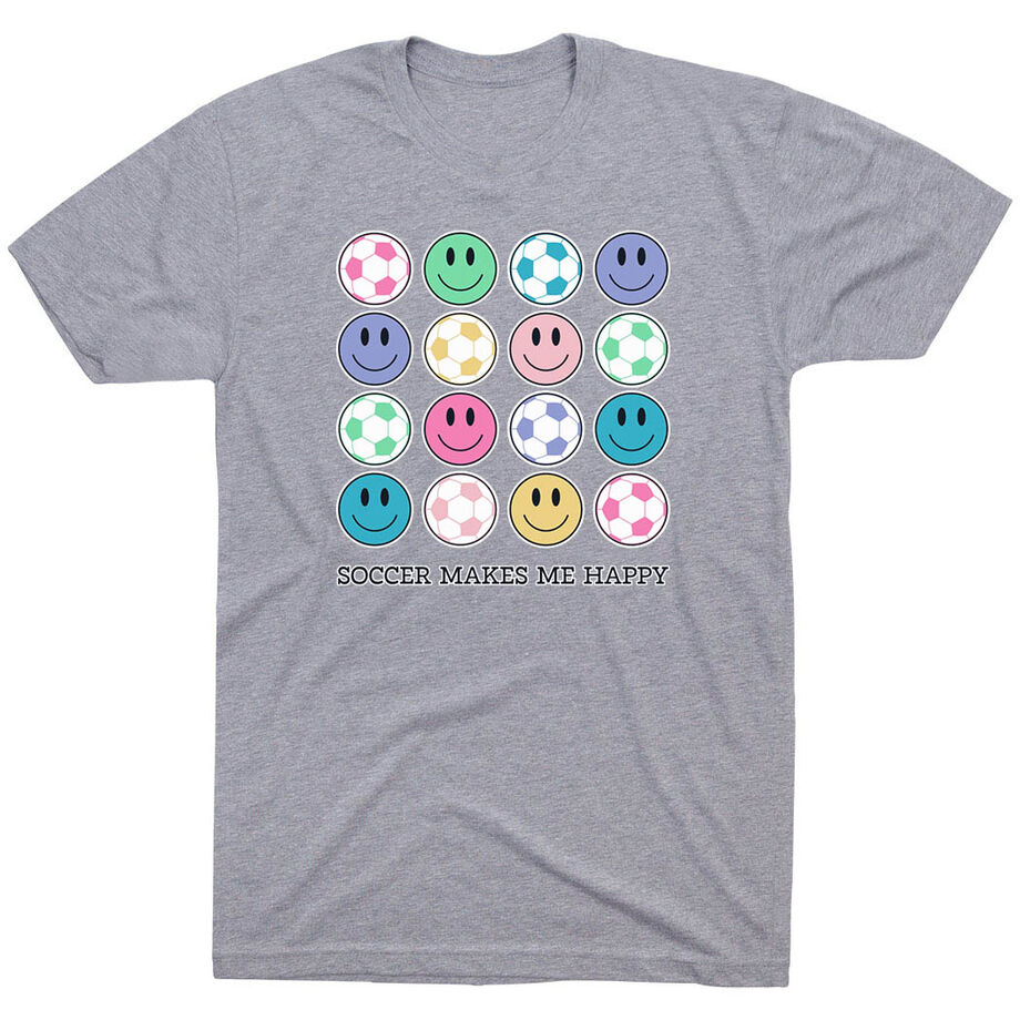 Soccer Short Sleeve T-Shirt - Soccer Makes Me Happy