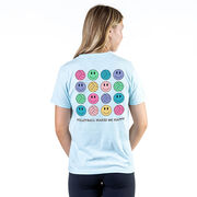 Volleyball Short Sleeve T-Shirt - Volleyball Makes Me Happy (Back Design)