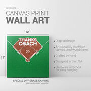 Baseball Canvas Wall Art - Thanks Coach