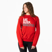 Wrestling Crewneck Sweatshirt - Eat Sleep Wrestle (Stack)