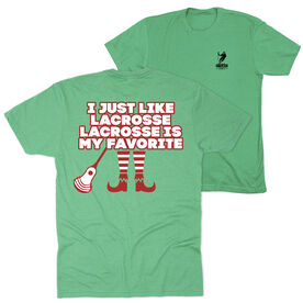 Guys Lacrosse Short Sleeve T-Shirt - Lacrosse's My Favorite (Back Design)