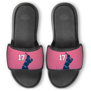 Softball Repwell&reg; Slide Sandals - Batter Silhouette with Number