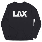 Guys Lacrosse Long Sleeve Performance Tee - I'd Rather Lax