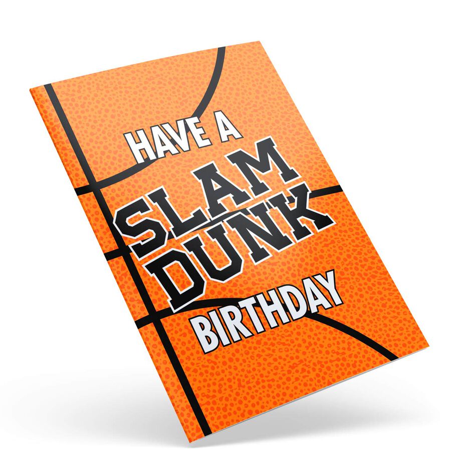 Basketball Birthday Greeting Card - Slam Dunk