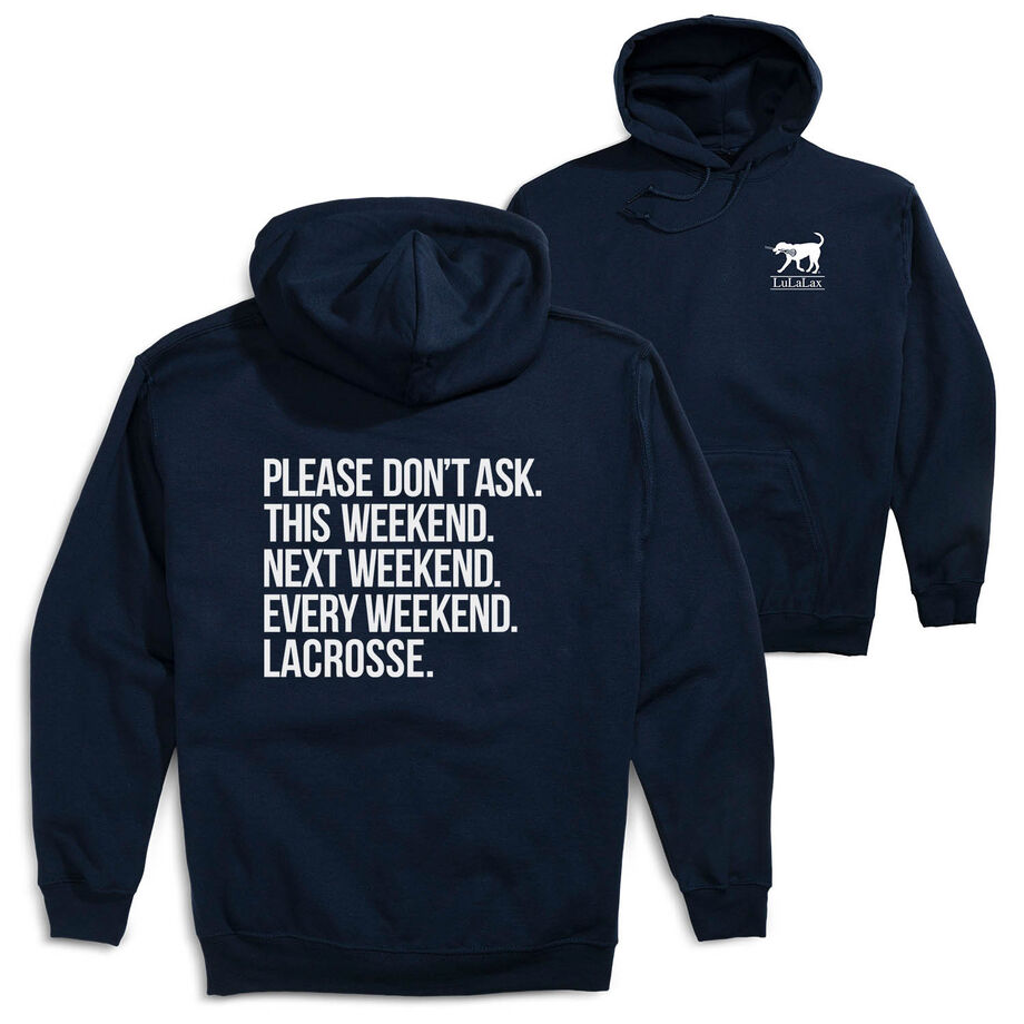 Girls Lacrosse Hooded Sweatshirt - All Weekend Lacrosse (Back Design) 