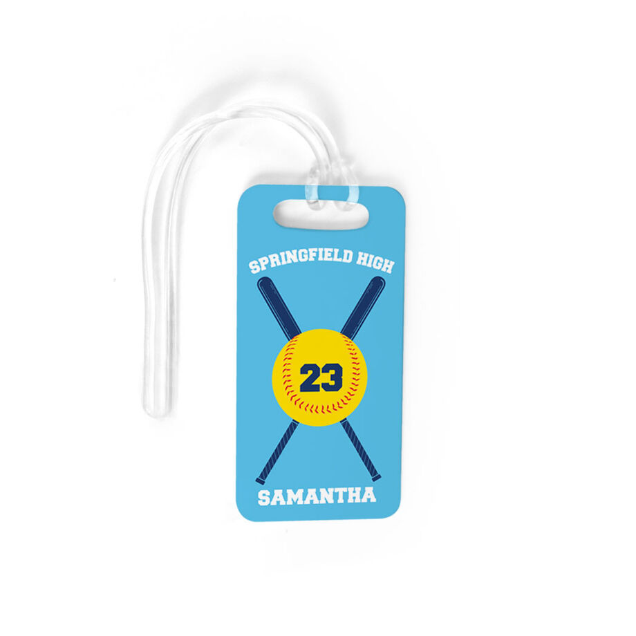 Softball Bag/Luggage Tag - Personalized Team Crossed Bats
