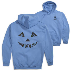 Soccer Hooded Sweatshirt - Soccer Pumpkin Face (Back Design)