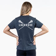 Girls Lacrosse Short Sleeve T-Shirt - Crossed Girls Sticks (Back Design)