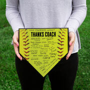 Softball Home Plate Plaque - Thanks Coach
