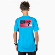 Guys Lacrosse Short Sleeve T-Shirt - Patriotic Lacrosse (Back Design)