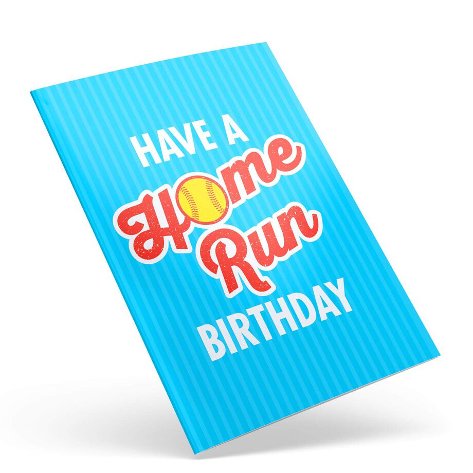 Softball Birthday Greeting Card - Home Run