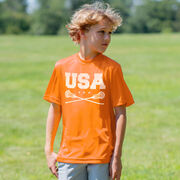 Guys Lacrosse Short Sleeve Performance Tee - USA