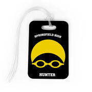 Swimming Bag/Luggage Tag - Personalized Swim Team Goggles and Cap