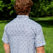 Hockey Performance Short Sleeve Button Down Shirt - Blue Line