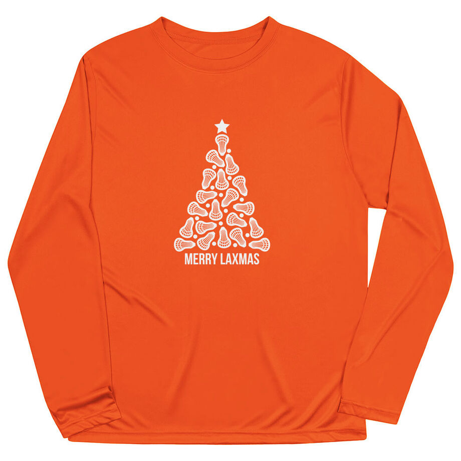 Lacrosse Long Sleeve Performance Tee - Merry Laxmas Tree