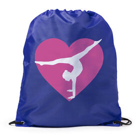 Gymnastics Drawstring Backpack - Gymnast Heart