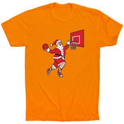 Basketball T-Shirt Short Sleeve - Slam Dunk Santa