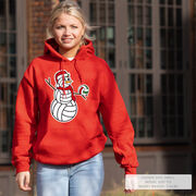 Volleyball Hooded Sweatshirt - Serving Holiday Cheer