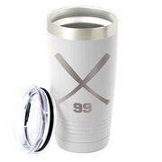 Softball 20 oz. Double Insulated Tumbler - Personalized Crossed Bats