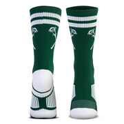 Guys Lacrosse Woven Mid-Calf Socks - Retro Crossed Sticks (Green/White)