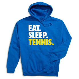 Tennis Hooded Sweatshirt - Eat. Sleep. Tennis. [Adult Medium/Royal] - SS