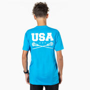 Guys Lacrosse Short Sleeve T-Shirt - USA (Back Design)