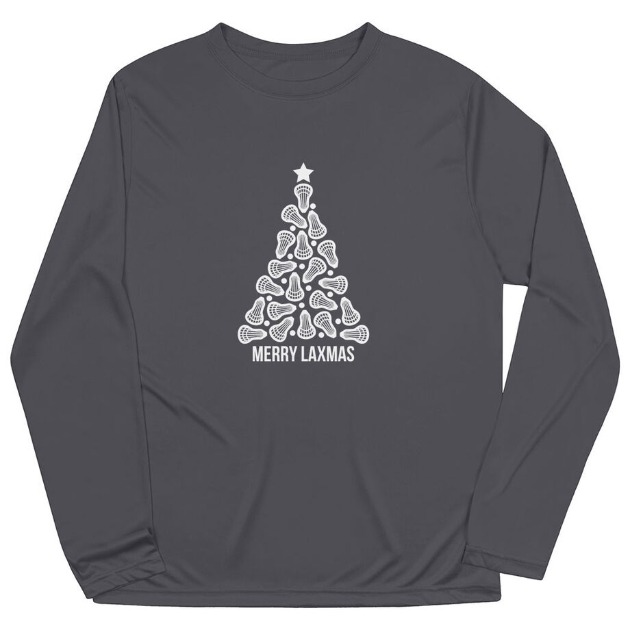 Lacrosse Long Sleeve Performance Tee - Merry Laxmas Tree