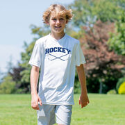 Hockey Short Sleeve Performance Tee - Hockey Crossed Sticks Logo