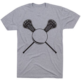 Guys Lacrosse Short Sleeve T-Shirt - Lacrosse Sticks and Ball