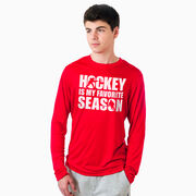 Hockey Long Sleeve Performance Tee - Hockey Is My Favorite Season