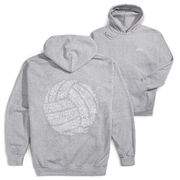 Volleyball Hooded Sweatshirt - Volleyball Words (Back Design)