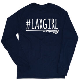 Girls Lacrosse Tshirt Long Sleeve - #LAXGIRL