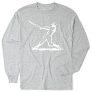 Baseball Tshirt Long Sleeve - Baseball Player 