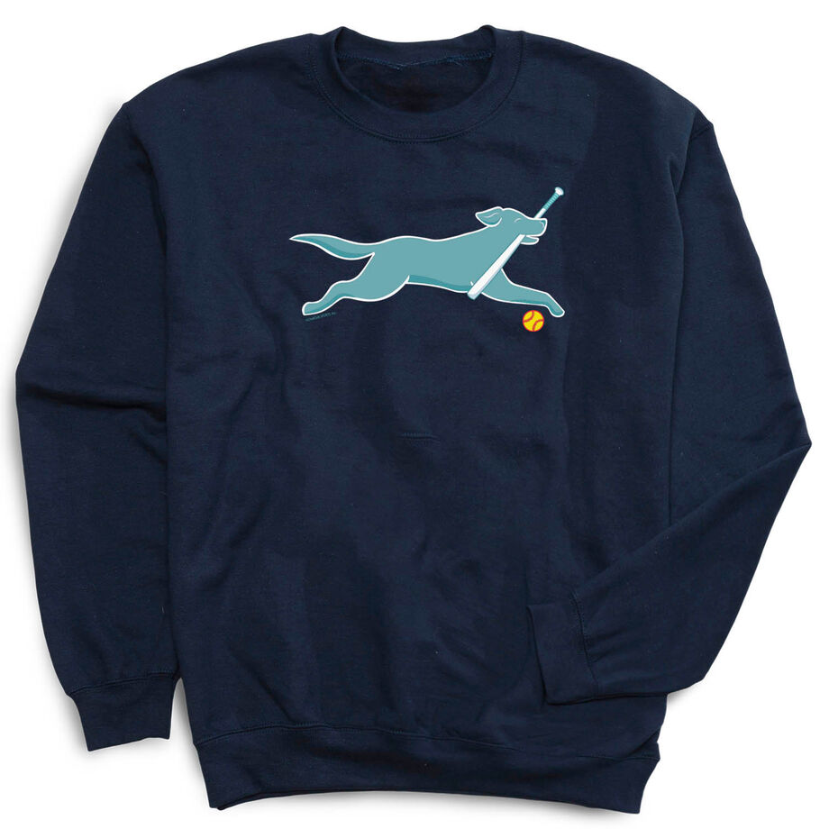 Softball Crewneck Sweatshirt - Mitts the Softball Dog