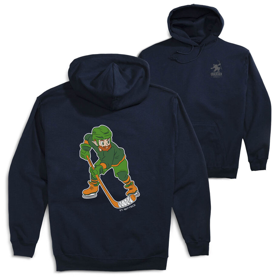 Hockey Hooded Sweatshirt - St. Hat-Trick (Back Design) 