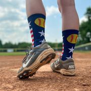 Softball Woven Mid-Calf Socks - USA