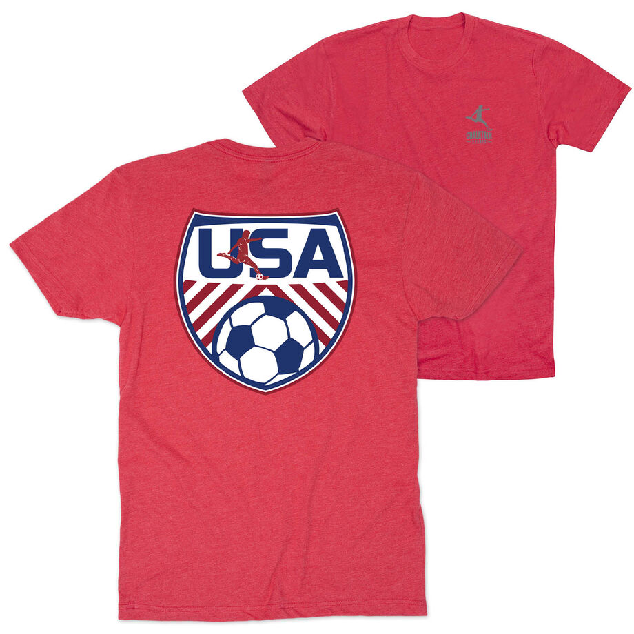 Soccer Short Sleeve T-Shirt - Soccer USA (Back Design)